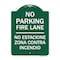Signmission No Estacione Zona Contra Incendio, Green & White Aluminum Architectural Sign, 18" H, GW-1824-23848 A-DES-GW-1824-23848 - alternate 1